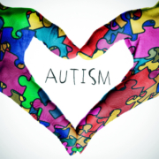 Autism hands in shape of heart