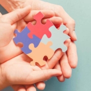 Autism puzzle in hands